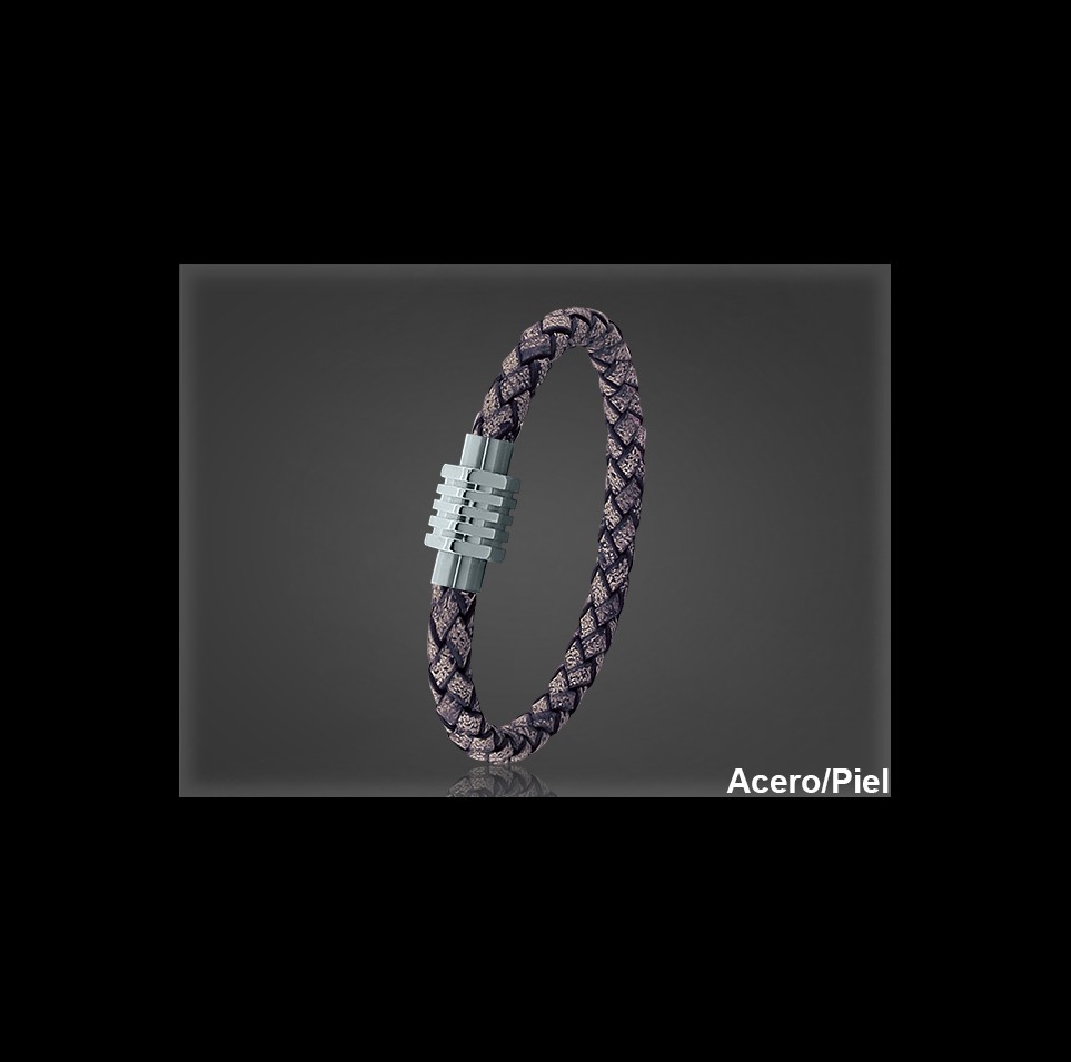 Pulsera Cuero al por Mayor Hombre ref 99103ND. Mayoristas Pulsera Piel