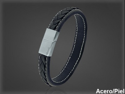 Pulsera Cuero al por Mayor Hombre ref 99304N. Mayoristas Pulsera Piel