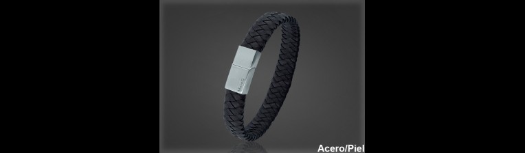 Pulsera Cuero al por Mayor Hombre ref 99319N. Mayoristas Pulsera Piel