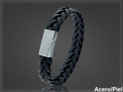 Pulsera Cuero al por Mayor Hombre ref 99306N. Mayoristas Pulsera Piel