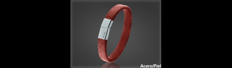 Pulsera Cuero al por Mayor Hombre ref 99301R. Mayoristas Pulsera Piel
