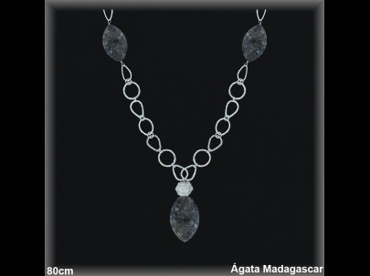 Collar piedras naturales al por mayor ref 7503 Mayoristas Plata