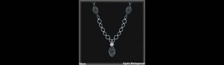 Collar piedras naturales al por mayor ref 7503 Mayoristas Plata