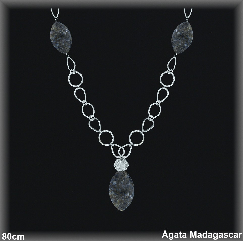 Collar piedras naturales al por mayor ref 7503 Mayoristas Plata Collar piedras naturales al por mayor ref 7503 Mayoristas Plata