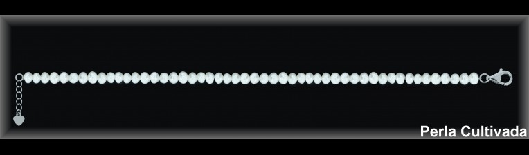 Pulsera Perla Plata 925 largo 20 Cm | Mayorista