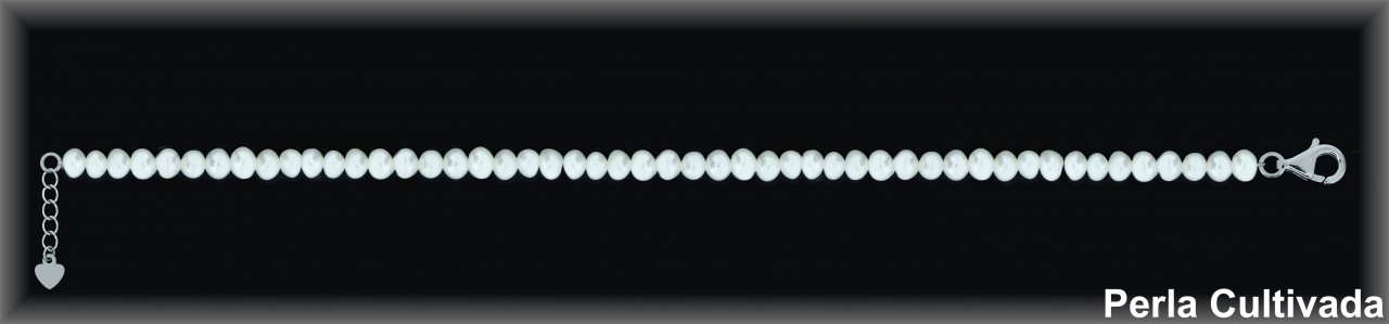 Pulsera Perla Plata 925 largo 20 Cm | Mayorista