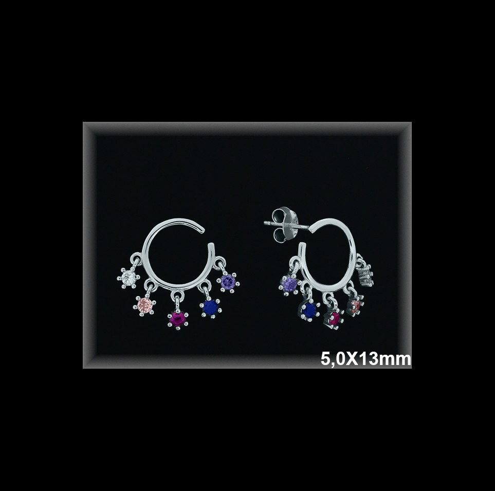 Aros de Plata al Por Mayor ref AZ010T  Mayorista de Aros de Plata