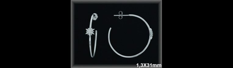 Mayorista de Plata de Aros ref AZ222  Aros de Plata al por Mayor