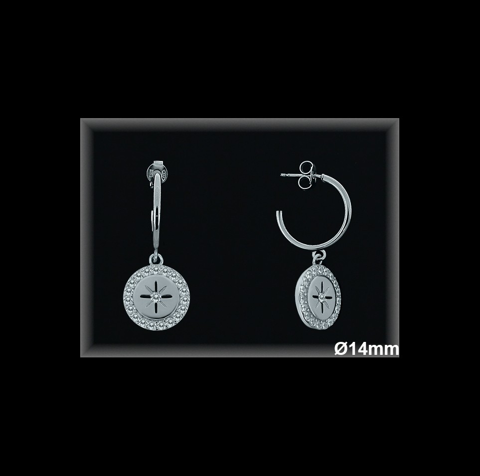 Aros de Plata al Por Mayor ref AZ006  Mayorista de Aros de Plata