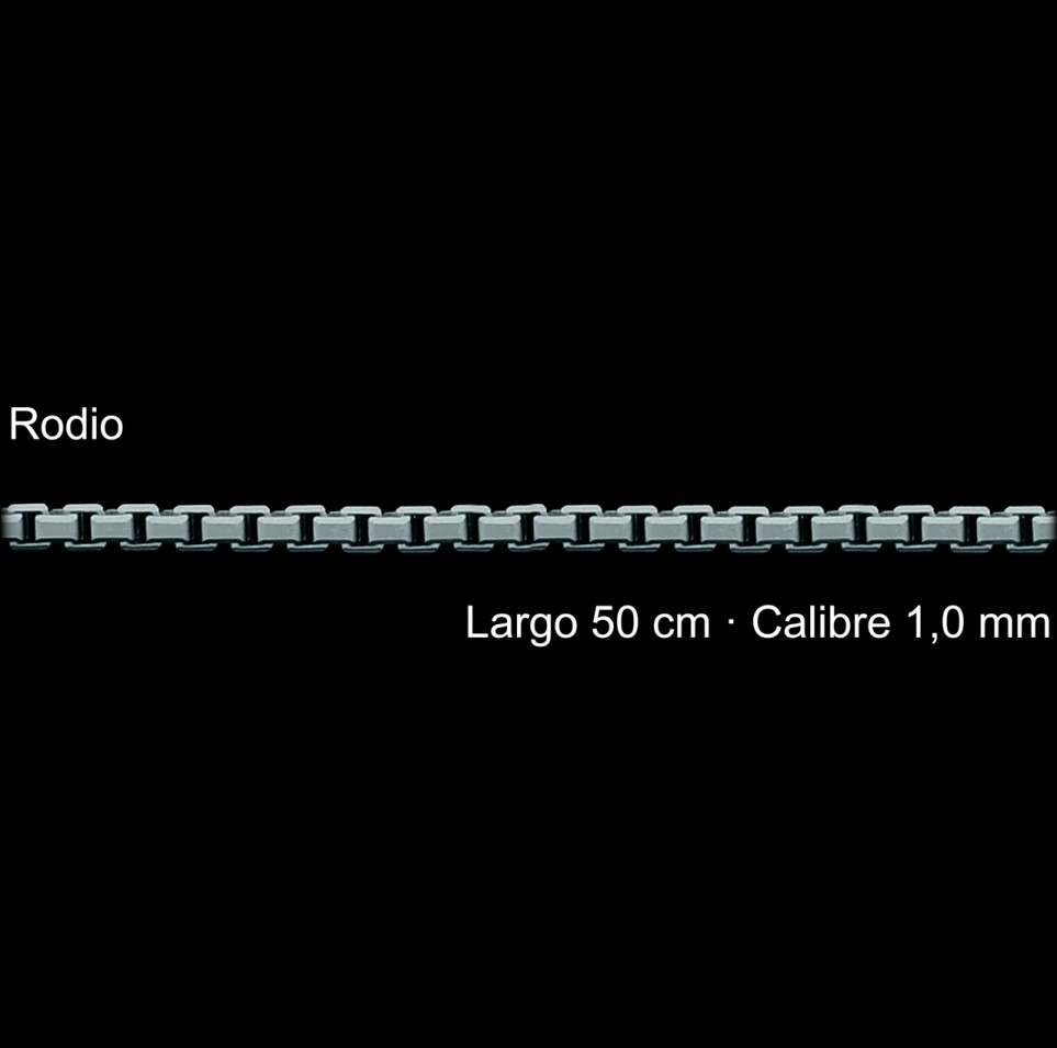 Cadena Plata 925 Rodio Veneciana 50 Cm 1 Mm | Mayorista