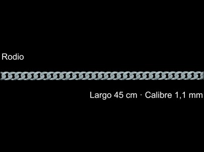 Cadena Plata 925 Rodio Barbada 45 Cm 1 1 Mm | Mayorista