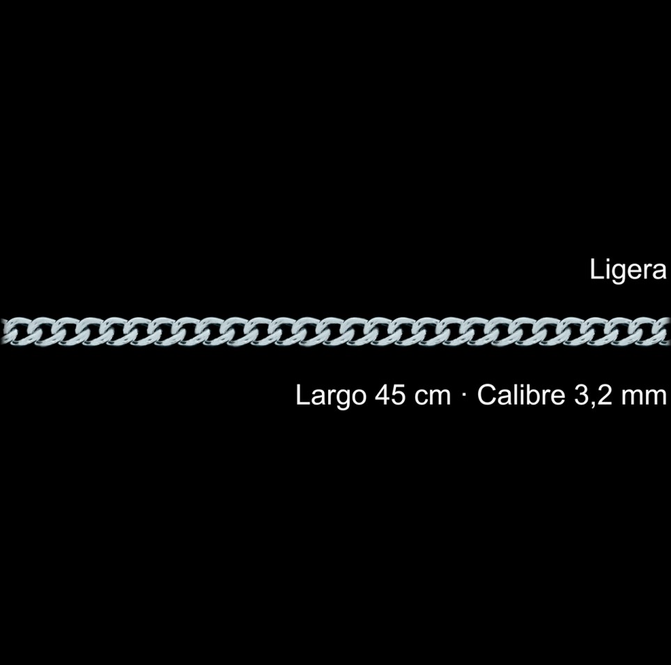 Cadena Plata 925 Barbada 45 Cm 3 2 Mm | Mayorista