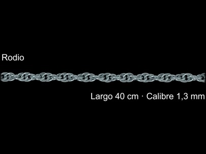 Cadena Plata 925 Rodio Cordoncillo 40 Cm 1 3 Mm | Mayorista