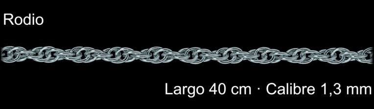 Cadena Plata 925 Rodio Cordoncillo 40 Cm 1 3 Mm | Mayorista