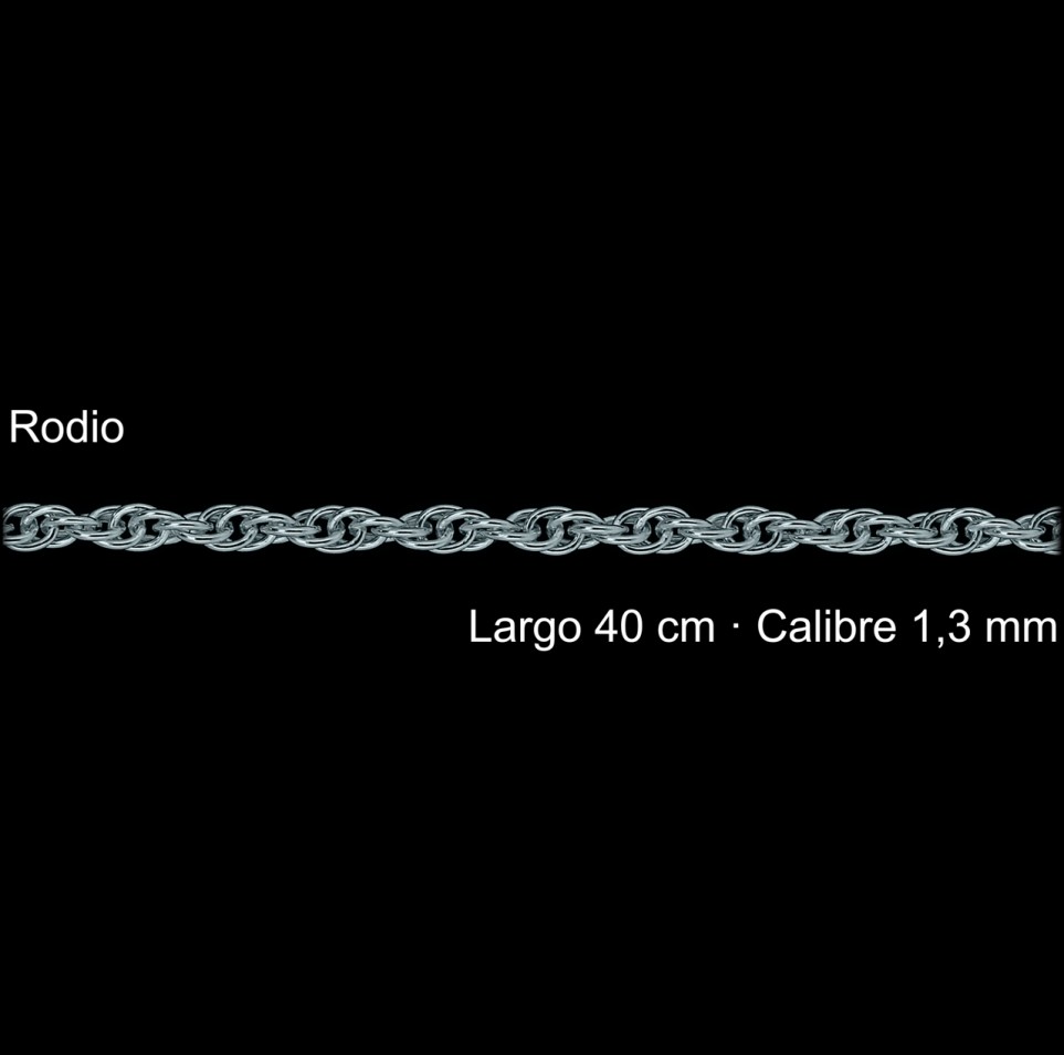 Cadena Plata 925 Rodio Cordoncillo 40 Cm 1 3 Mm | Mayorista