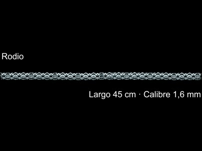 Cadena Plata 925 Rodio Coreana 45 Cm 1 6 Mm | Mayorista