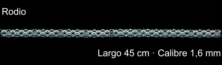 Cadena Plata 925 Rodio Coreana 45 Cm 1 6 Mm | Mayorista