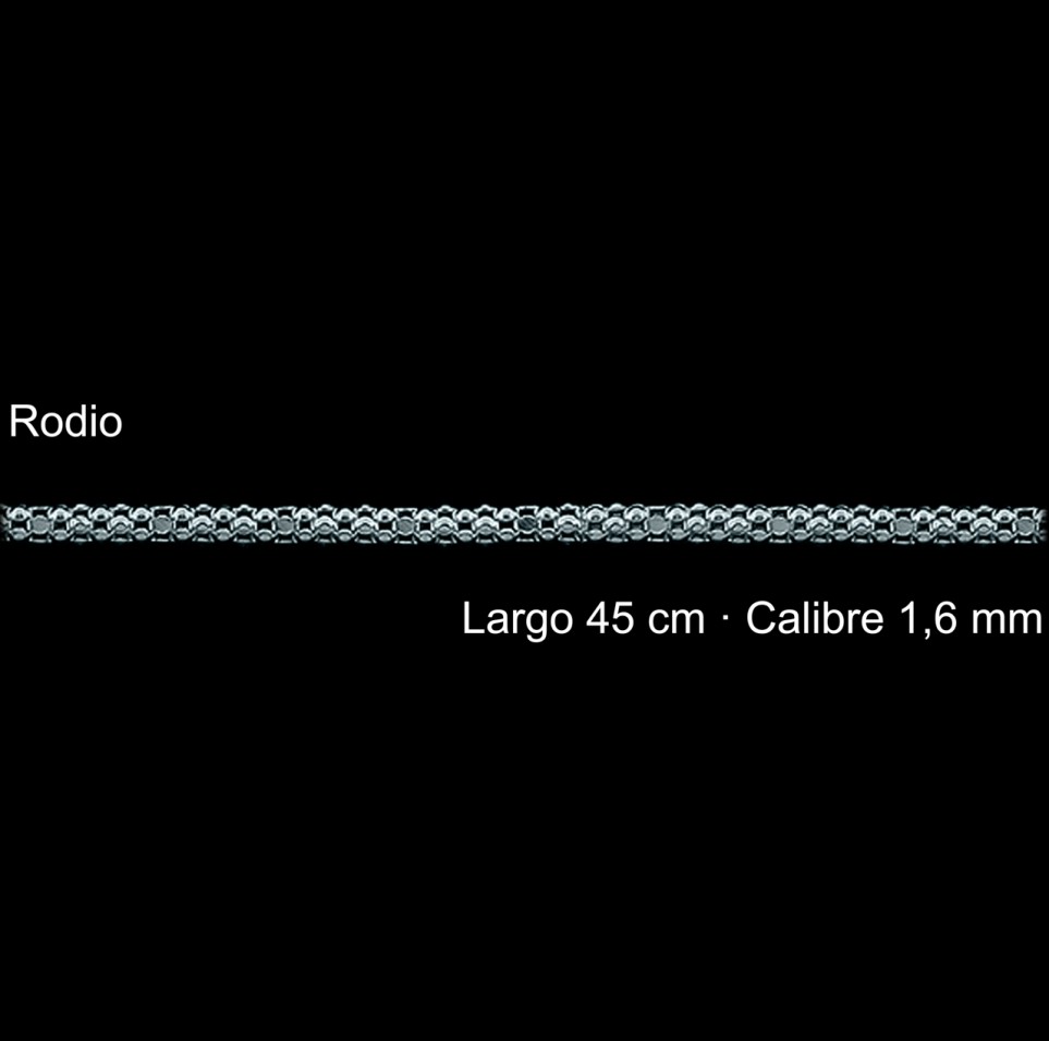 Cadena Plata 925 Rodio Coreana 45 Cm 1 6 Mm | Mayorista
