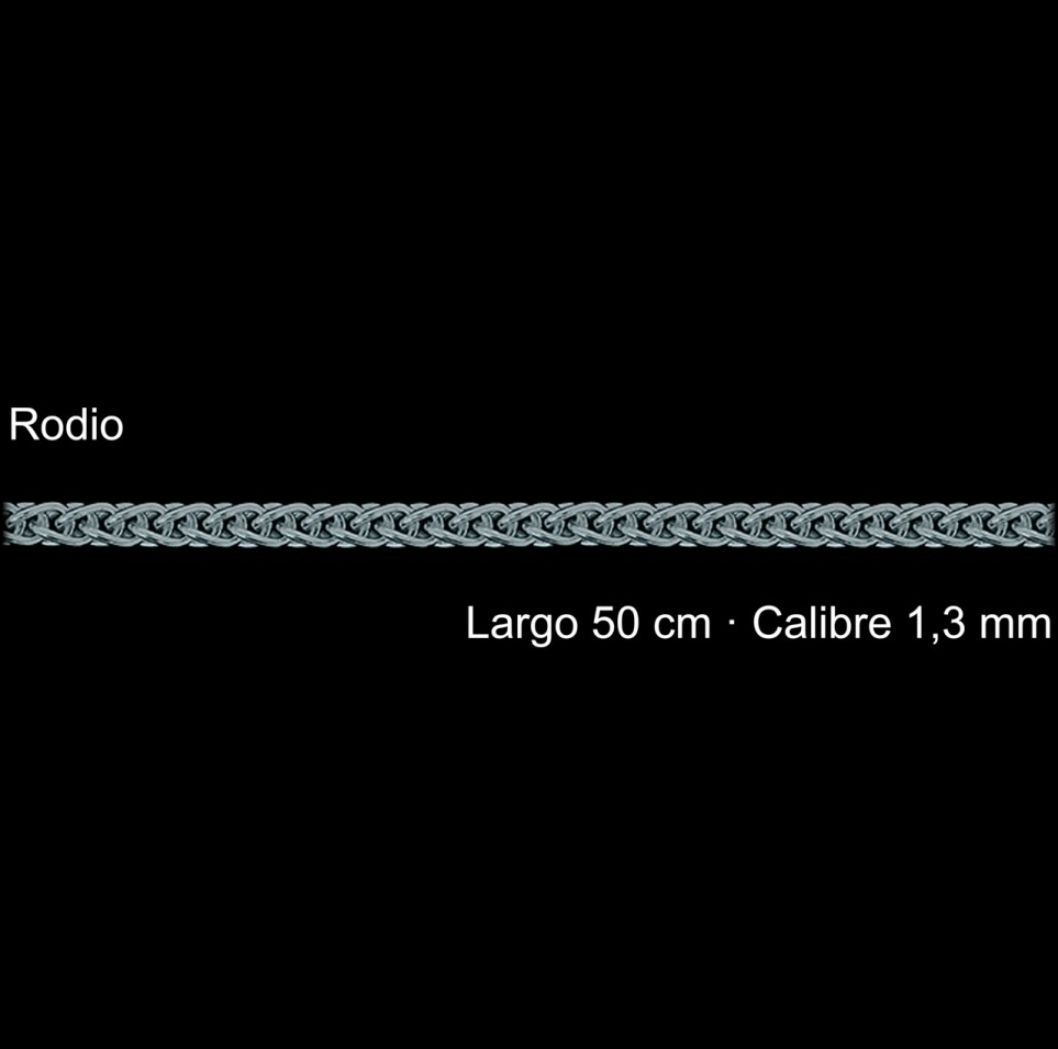 Cadena Plata 925 Rodio Espiga 50 Cm 1 3 Mm | Mayorista