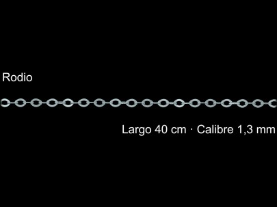 Cadena Plata 925 Rodio Forzada 40 Cm 1 3 Mm | Mayorista
