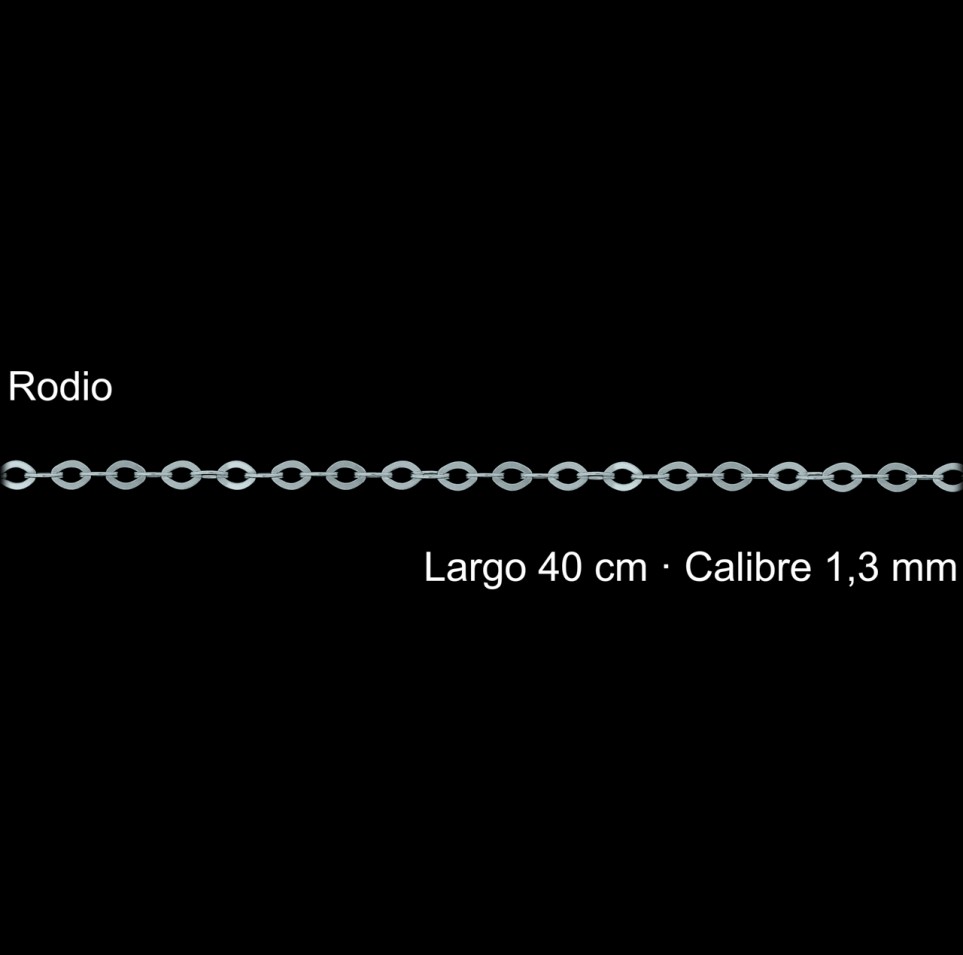 Cadena Plata 925 Rodio Forzada 40 Cm 1 3 Mm | Mayorista