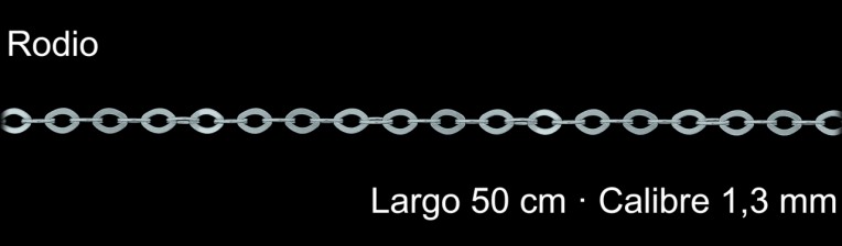 Cadena Plata 925 Rodio Forzada 50 Cm 1 3 Mm | Mayorista