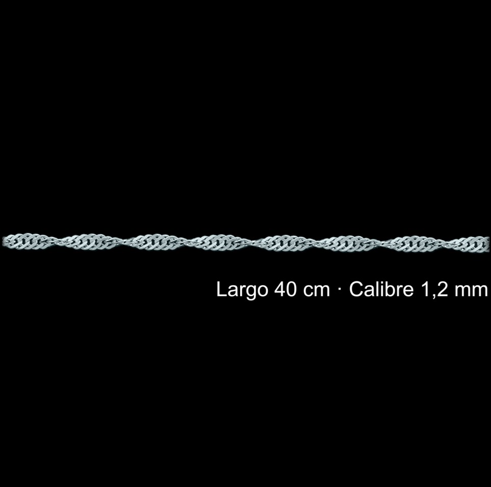Cadena Plata 925 Singapur 40 Cm 1 2 Mm | Mayorista