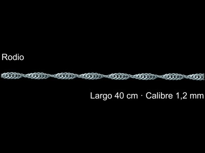 Cadena Plata 925 Rodio Singapur 40 Cm 1 2 Mm | Mayorista