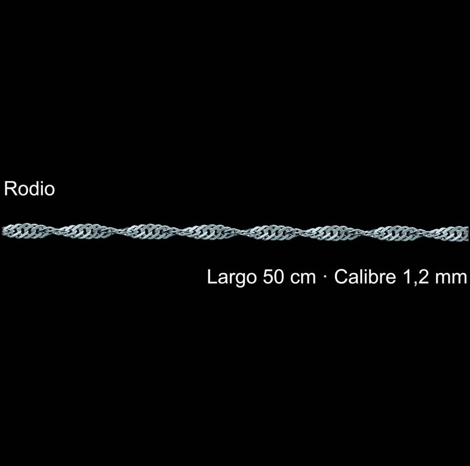 Cadena Plata 925 Rodio Singapur 50 Cm 1 2 Mm | Mayorista