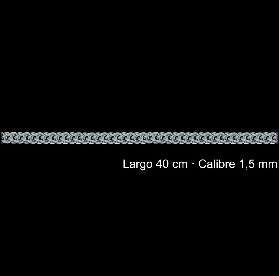 Cadena Plata De Ley 92E Espiga 40 Cm 1 5 Mm | Mayorista