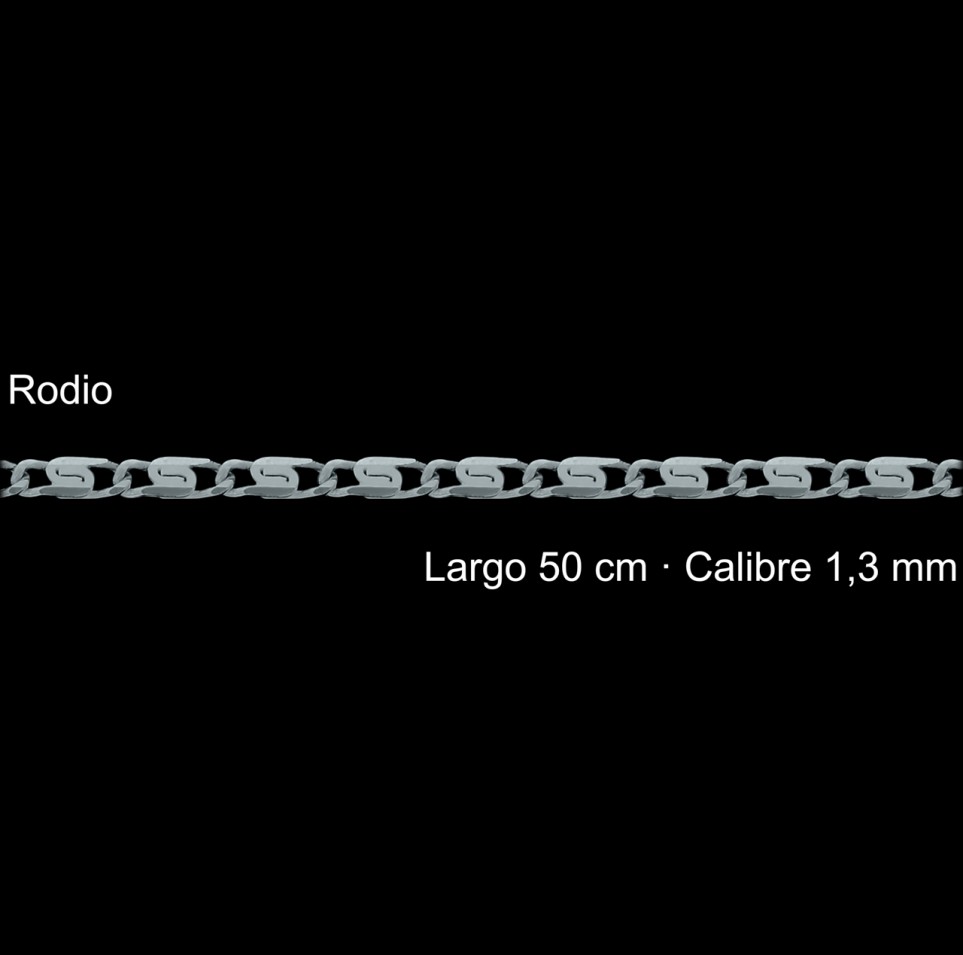 Cadena Plata 925 Rodio Ancora 50 Cm 1 3 Mm | Mayorista