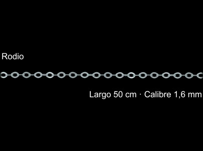 Cadena Plata De Ley 925 Rodio Forzada 50 Cm 1 6 Mm | Mayorista