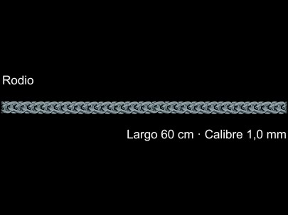 Cadena Plata 925 Rodio Espiga 60 Cm 1 Mm | Mayorista