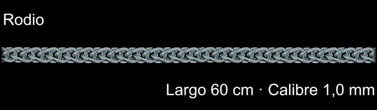 Cadena Plata 925 Rodio Espiga 60 Cm 1 Mm | Mayorista