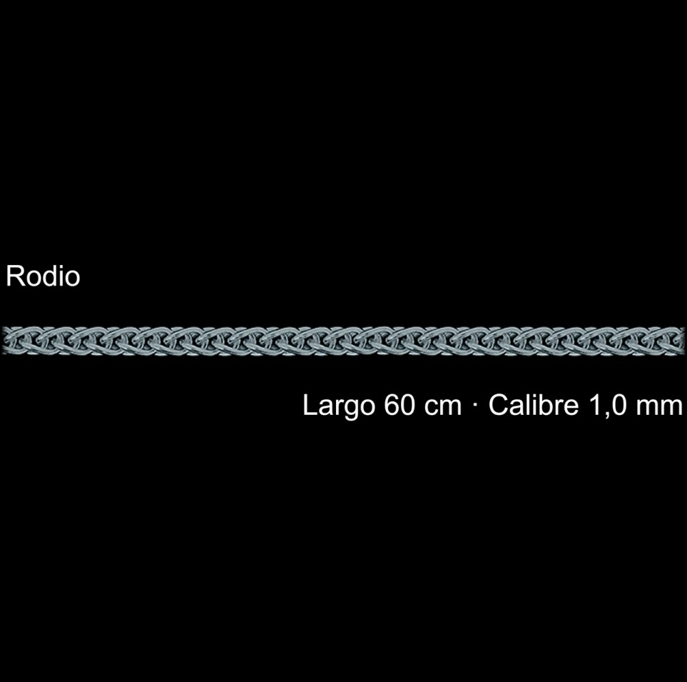 Cadena Plata 925 Rodio Espiga 60 Cm 1 Mm | Mayorista