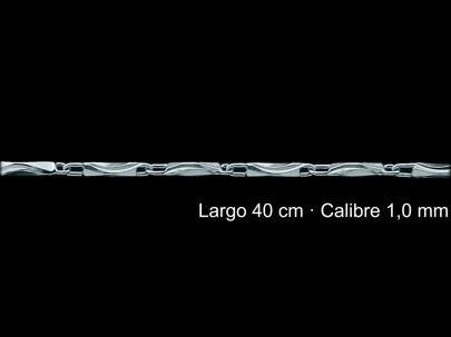 Cadena Plata 925 Eslabon Grabado 40 Cm 1 Mm | Mayorista