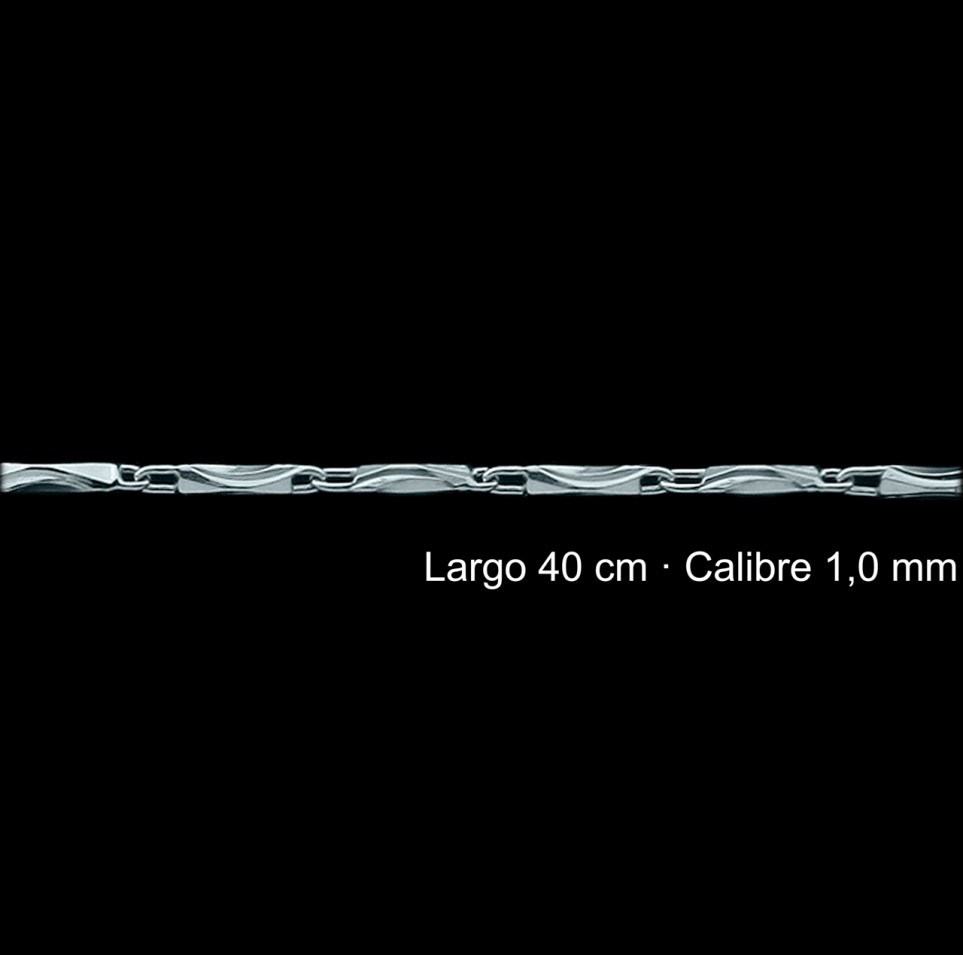 Cadena Plata 925 Eslabon Grabado 40 Cm 1 Mm | Mayorista