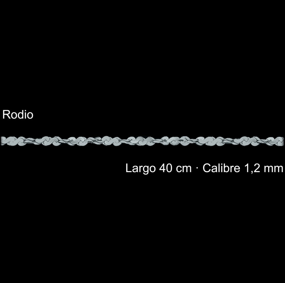 Cadena Plata 925 Rodio Singapur 40 Cm 1 2 Mm | Mayorista