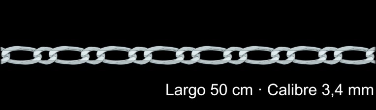 Cadena Plata 925 Programada 1x1 50 Cm 3 4 Mm | Mayorista