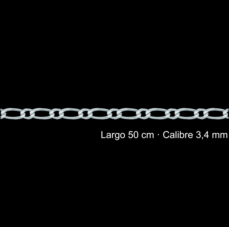 Cadena Plata 925 Programada 1x1 50 Cm 3 4 Mm | Mayorista