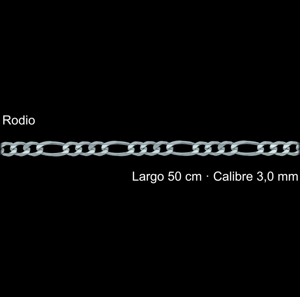 Cadena Plata De Ley 925 Rodio Programada 3 1 50 Cm 3 Mm | Mayorista