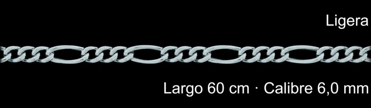 Cadena Plata 925 Figaro 3 1 60 Cm 6 Mm | Mayorista