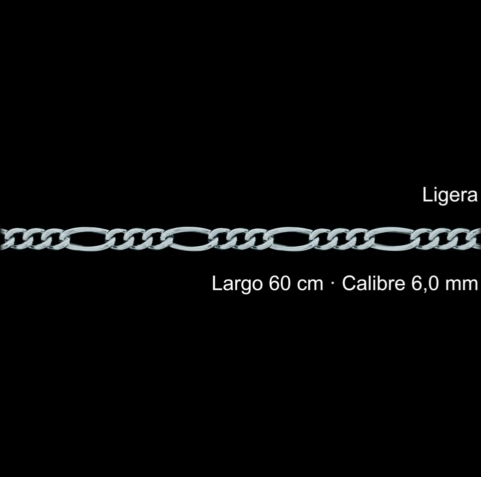 Cadena Plata 925 Figaro 3 1 60 Cm 6 Mm | Mayorista