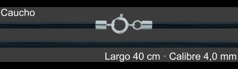 Cordon Caucho 4 Mm Terminal Y Cierre 40 Cm | Mayorista