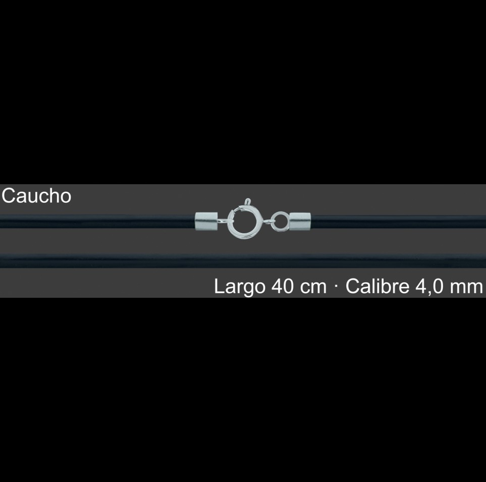 Cordon Caucho 4 Mm Terminal Y Cierre 40 Cm | Mayorista
