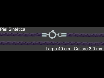 Cordon Piel Sintetica Trenzada Violeta 3 Mm Terminal  | Mayorista