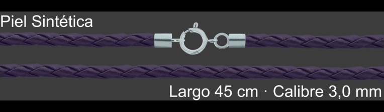 Cordon Piel Sintetica Trenzada Violeta 3 Mm Terminal  | Mayorista