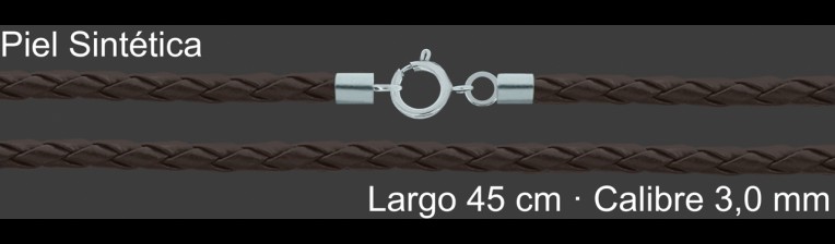 Cordon Piel Sintetica Trenzada Marron 3 Mm Terminal  | Mayorista