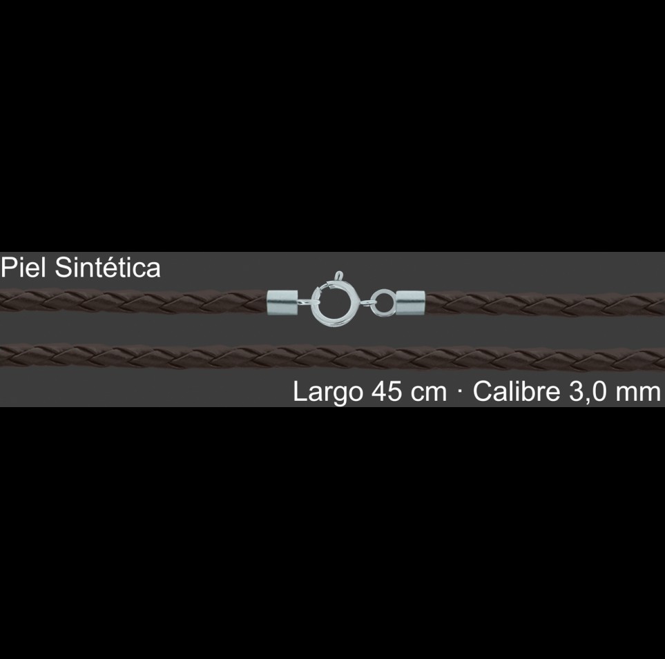 Cordon Piel Sintetica Trenzada Marron 3 Mm Terminal  | Mayorista