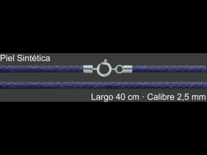 Cordon Piel Sintetica Violeta 2 5 Mm Terminal Y Cierre 40 | Mayorista